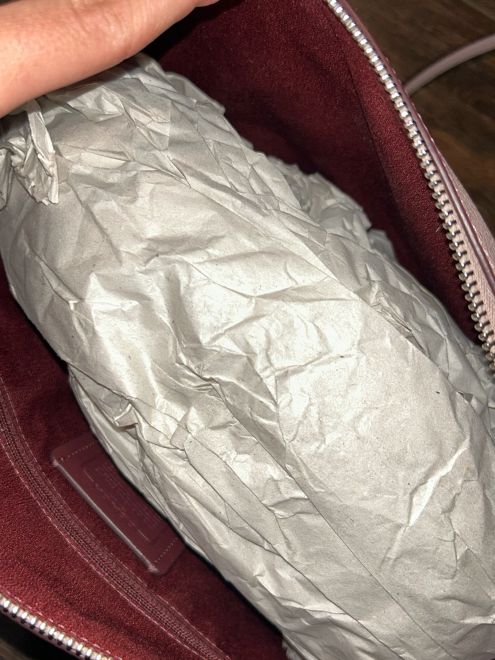 Coach Pebbled Leather Shoulder Satchel in Light Pink - Picture 8 of 8